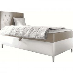 Κρεβάτι Με Στρώμα & Αποθηκευτικό Χώρο Junior Filip I (90x200cm) 162561889 90x208x115cm White-Beige