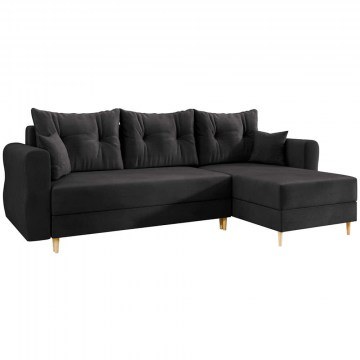Corner Sofa (Reversible Corner) Zako 162819499 144x132x85cm Black