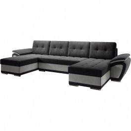 Corner Sofa - Bed Enzo U 162684799 336x157x97cm Black BLACK