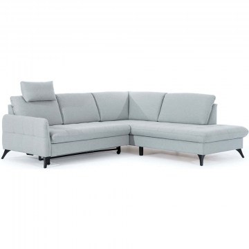 Corner Sofa - Bed (Right Corner) Russell M 162704939 218x202x90cm Light Blue-Grey
