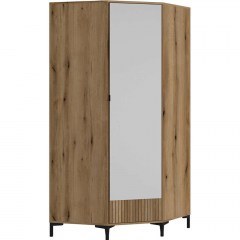Single-Leaf Corner Wardrobe Rumble 162671609 90x90x198cm Natural-White