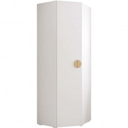 Single-Leaf Corner Wardrobe Inova IV 163057969 81x81x237cm White-Gold WHITE