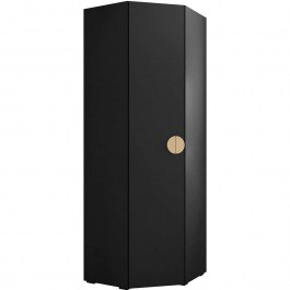 Single-Leaf Corner Wardrobe Inova IV 163057959 81x81x237cm Black-Gold BLACK