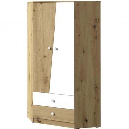 Ντουλάπα Δίφυλλη Γωνιακή Nero 162293009 87x87x191cm Natural-White WHITE-NATURAL