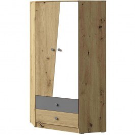Ντουλάπα Δίφυλλη Γωνιακή Nero 162293019 87x87x191cm Natural-Multi NATURAL