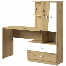 Γραφείο Με Βιβλιοθήκη Nero 162293659 150x50x153cm Natural-White WHITE-NATURAL