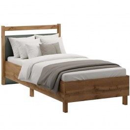 Bed Indygo (For Mattress 90x200cm) 162817509 102x208x92cm Oak-Olive OAK-OLIVE