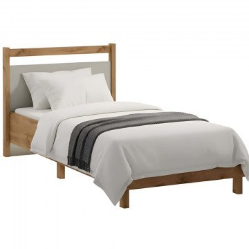 Bed Indygo (For Mattress 90x200cm) 162817529 102x208x92cm Oak-Beige