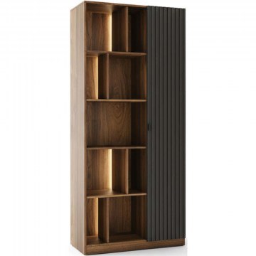 Βιβλιοθήκη Με Φως Cosivo 163061819 86x35x207cm Walnut-Black
