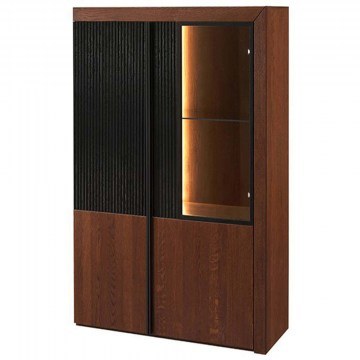 Βιτρίνα Με Φως Led Bastien 162847229 106x42x140cm Brown-Black