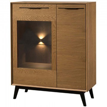 Showcase With Led Light Chervil 2D short 162847529 95x42x125cm Natural