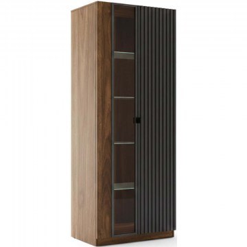 Βιτρίνα Με Φως Cosivo 1D 163061769 68x35x207cm Walnut-Black