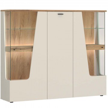 Βιτρίνα Mini Plus Cutou 162917829 150x40x140cm Oak-Cashmere