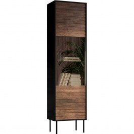 Βιτρίνα Cortina 162783119 53x40x182cm Walnut-Black WALNUT-BLACK