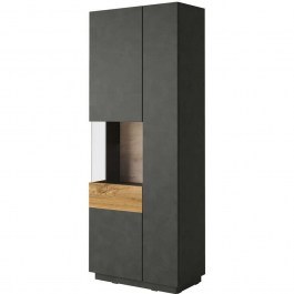 Βιτρίνα Selki L 16827169 80x40x207cm Natural-Anthracite ANTHRACITE