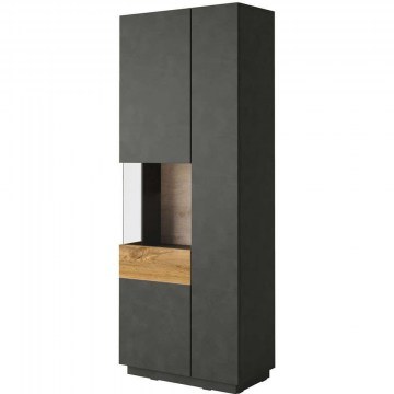 Βιτρίνα Selki L 16827169 80x40x207cm Natural-Anthracite