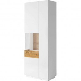 Βιτρίνα Selki L 16827209 80x40x207cm Natural-White WHITE