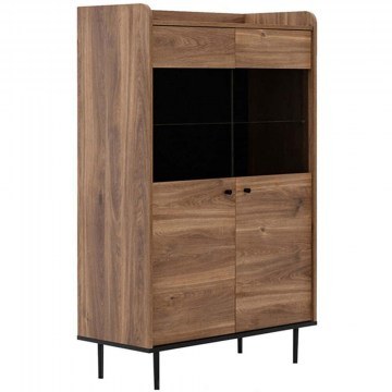 Βιτρίνα Vasina Plus 162472549 90x40x140cm Walnut