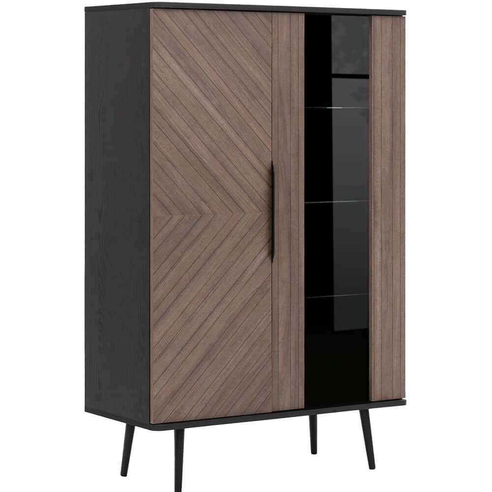 Βιτρίνα Pinelli II 162784389 90x41x140cm Brown-Black