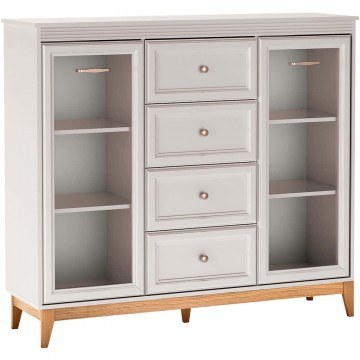 Βιτρίνα Wind 163060119 142x41x126cm Cashmere-Natural