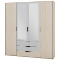 Ντουλάπα Τετράφυλλη Με Καθρέπτη Corina 162848049 187x62x206cm Natural