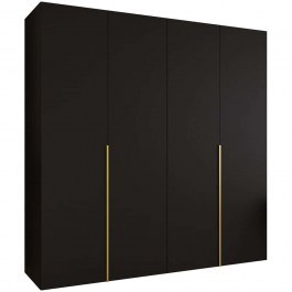Four-Leaf Wardrobe Alicante 163055429 200x52x202cm Black-Gold BLACK