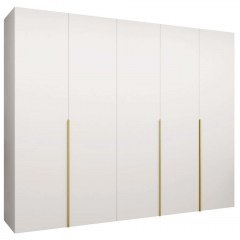 Five-Leaf Wardrobe Alicante 163055599 250x52x202cm White-Gold