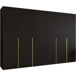 Six-Leaf Wardrobe Alicante 163055719 300x52x202cm Black-Gold BLACK
