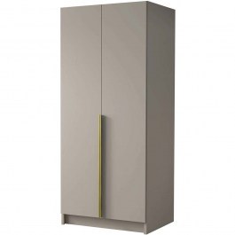Double-Leaf Wardrobe Bono 162786249 100x58x215cm Grey-Gold GREY