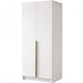 Double-Leaf Wardrobe Bono 162786259 100x58x215cm White-Gold WHITE