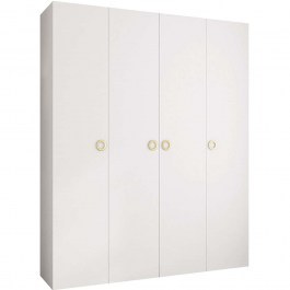 Ντουλάπα Τετράφυλλη Como I 163056089 200x52x246cm White-Gold WHITE