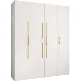 Four-Leaf Wardrobe Como II 163056399 200x52x246cm White-Gold WHITE