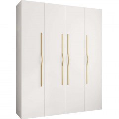 Four-Leaf Wardrobe Como II 163056399 200x52x246cm White-Gold