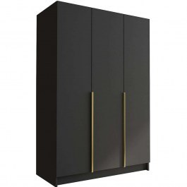 Three-Leaf Wardrobe Calia I 162786569 150x58x215cm Black-Gold BLACK