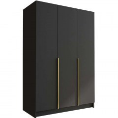 Three-Leaf Wardrobe Calia I 162786569 150x58x215cm Black-Gold
