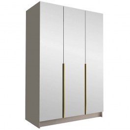 Three-Leaf Wardrobe With Mirror Calia III 162786689 150x58x215cm Grey-Gold GREY