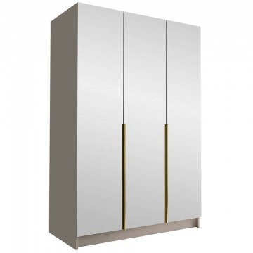 Three-Leaf Wardrobe With Mirror Calia III 162786689 150x58x215cm Grey-Gold