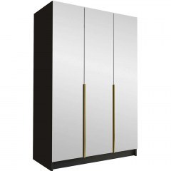 Three-Leaf Wardrobe With Mirror Calia III 162786739 150x58x215cm Black-Gold