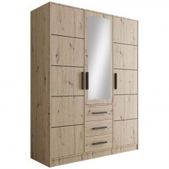Three-Leaf Wardrobe With Mirror Kos 162739919 149x58x200cm Natural