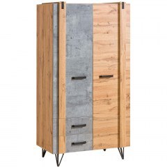 Double-Leaf Wardrobe Lofter 162787109 90x56x187cm Natural-Grey