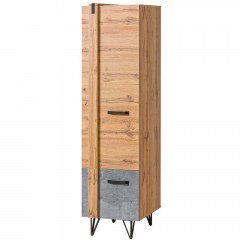 Single-Leaf Wardrobe Lofter 162787149 45x56x187cm Natural-Grey