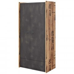 Double-Leaf Wardrobe Fargo 162718299 90x52x190cm Natural-Anthracite