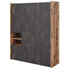 Three-Leaf Wardrobe Fargo 162718259 150x52x190cm Natural-Anthracite