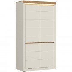 Double-Leaf Wardrobe With Led Light Fidello 163082379 104,2x59,6x204,7cm White