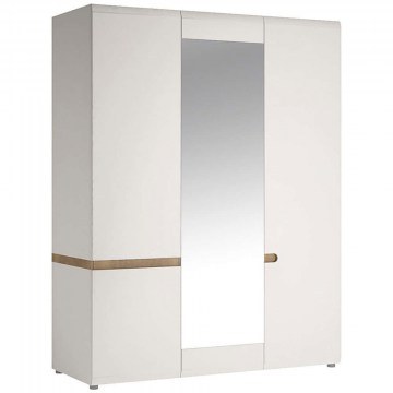 Ντουλάπα Τρίφυλλη Με Καθρέπτη Lugano 161276639 163,9x58,9x209,1cm White
