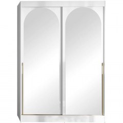 Double-Leaf Sliding Wardrobe With Mirror Modin 162898739 150x65x216cm White