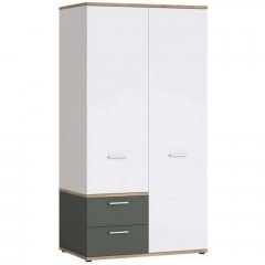 Double-Leaf Wardrobe Newty 162525309 100x60x196cm Multi-White