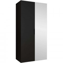 Double-Leaf Wardrobe With Mirror Malaga Plus 162903399 100x52x202cm Black