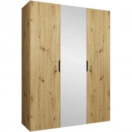 Three-Leaf Wardrobe With Mirror Malaga Plus 162903519 150x52x202cm Natural NATURAL