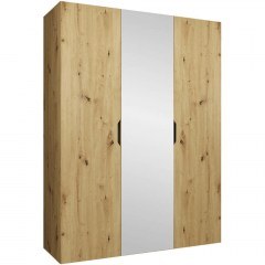 Three-Leaf Wardrobe With Mirror Malaga Plus 162903519 150x52x202cm Natural